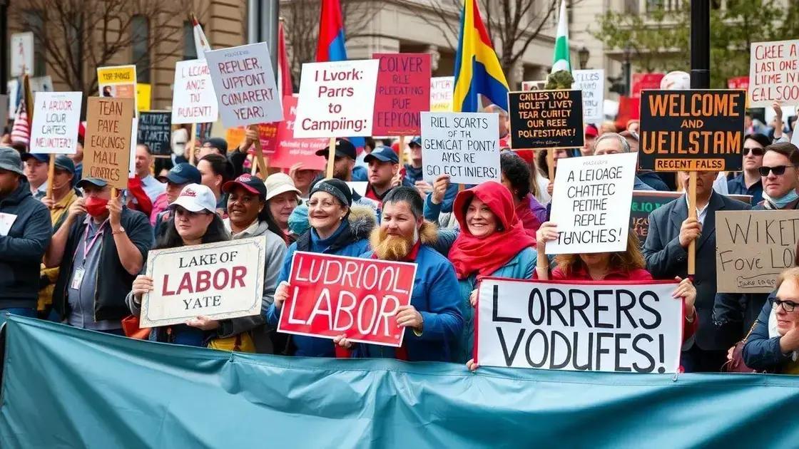 Major events in recent labor movements