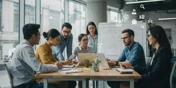 Diverse professionals collaborating, discussing high-demand career certifications for 2025