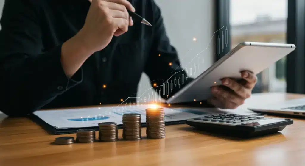 Person analyzing financial data for 401(k) maximization in 2025