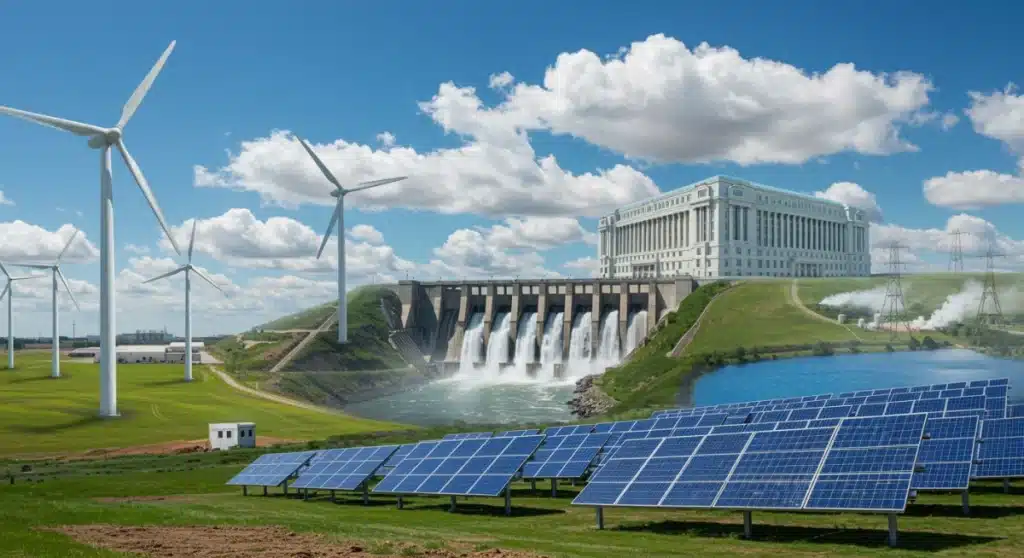 Illustration of diverse renewable energy technologies funded by the U.S. Department of Energy