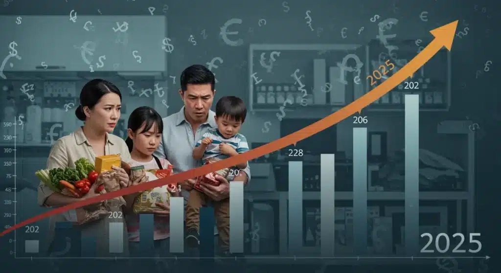 Graph illustrating inflation trends affecting consumer purchasing power through 2025