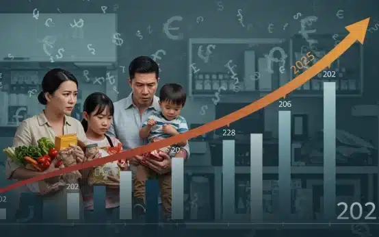 Graph illustrating inflation trends affecting consumer purchasing power through 2025