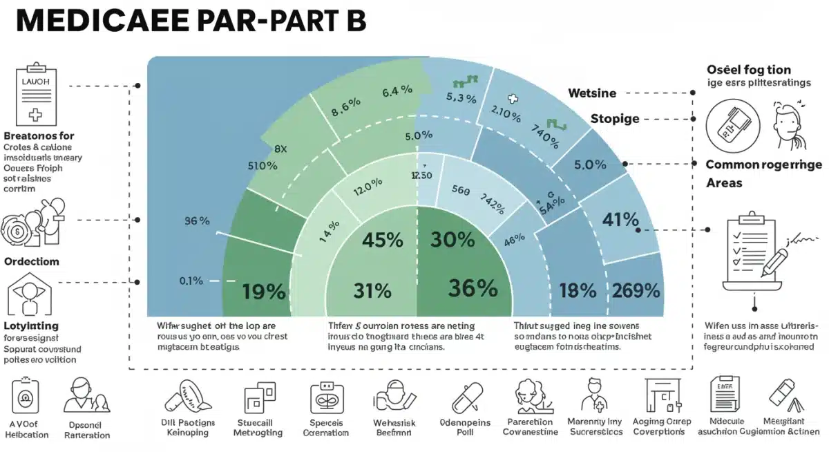 Infographic showing Medicare Part B cost breakdown and coverage