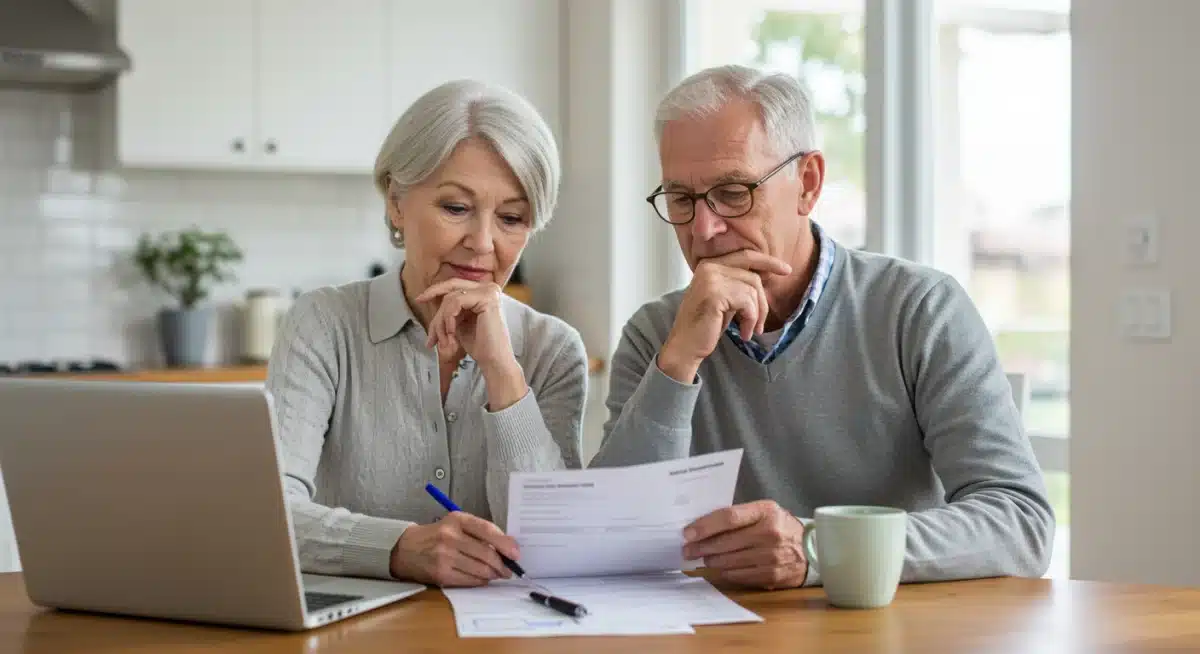 Senior couple reviewing 2025 Medicare changes on a laptop