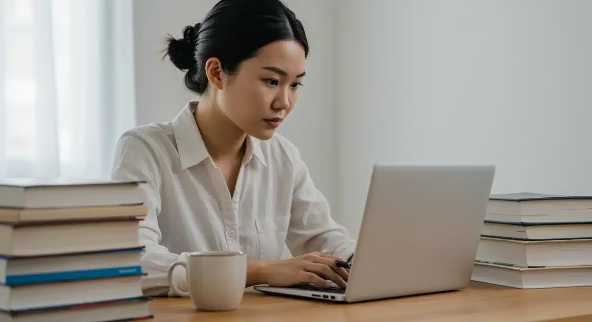 Person studying for professional certification on laptop