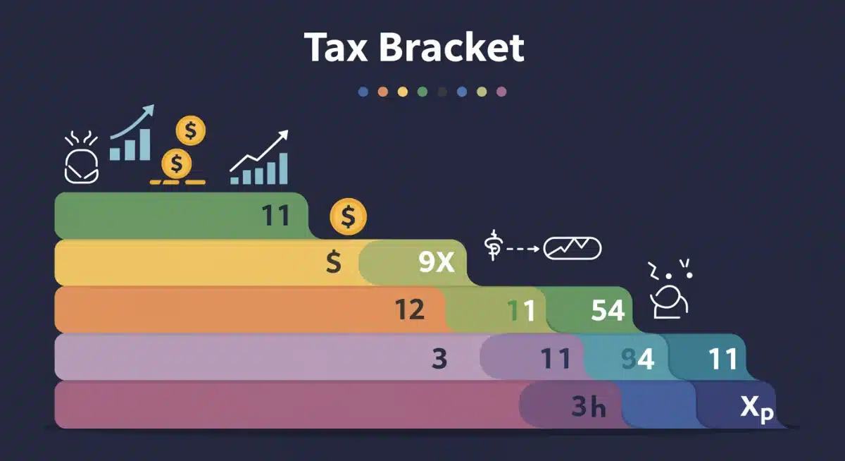 Illustration of capital gains tax brackets and income levels