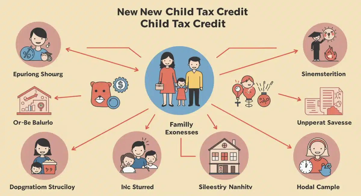 Infographic detailing new child tax credit benefits and their impact on families