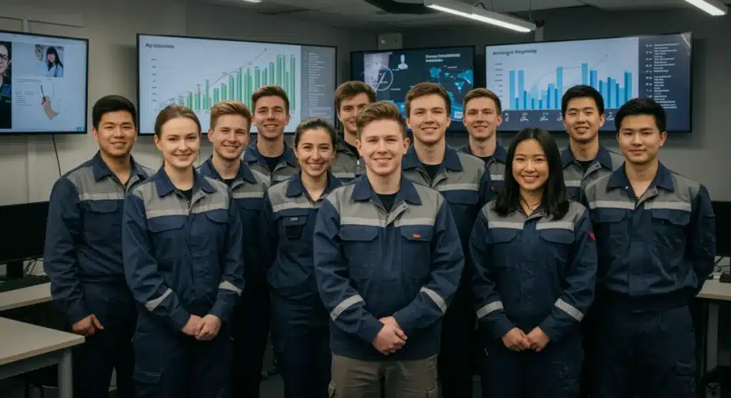 Diverse young adults exploring high-growth career options without a bachelor's degree in the US