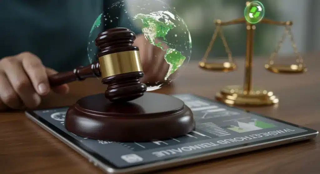 Gavel on tablet symbolizing climate executive order regulations