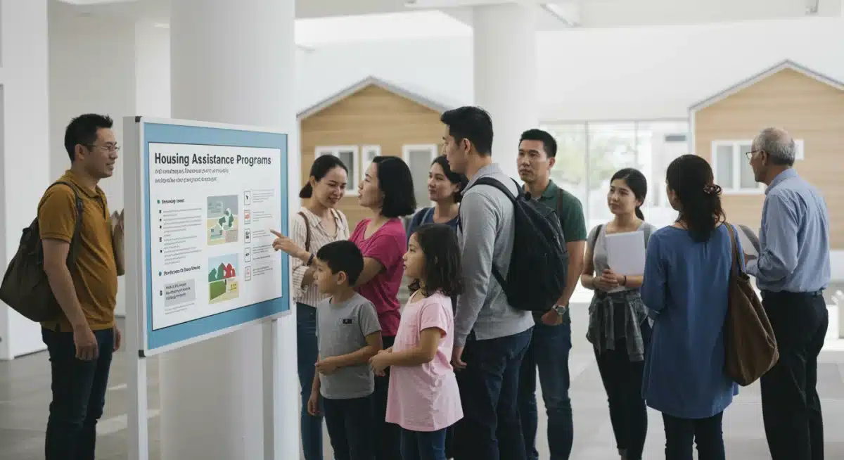 Diverse group reviewing information on Section 8 housing changes