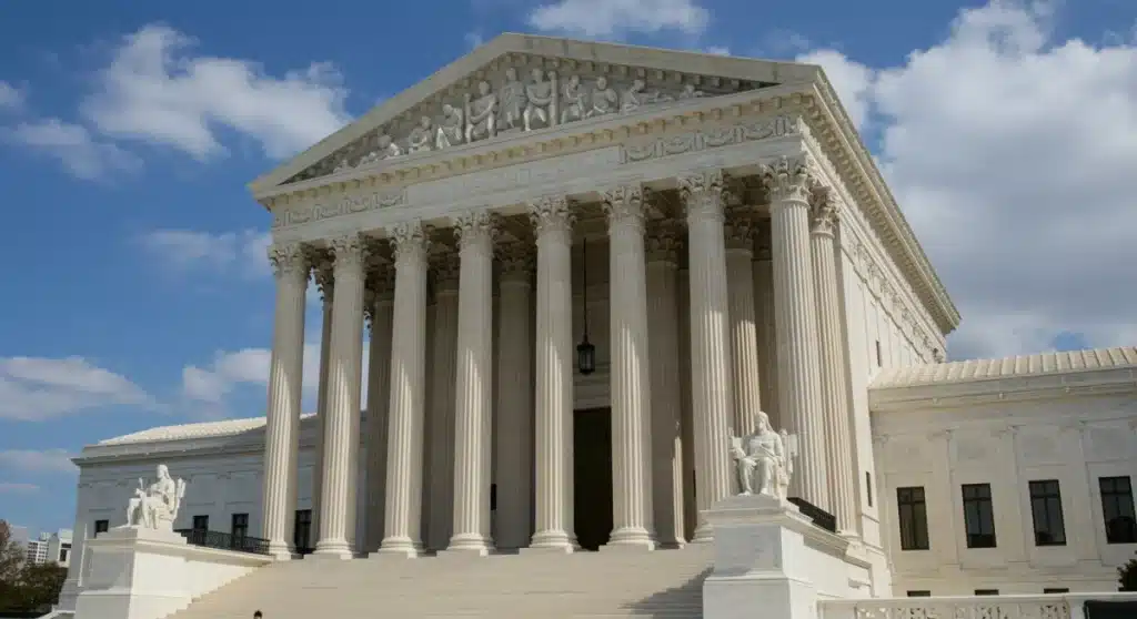 United States Supreme Court building, symbolizing justice and legal authority.