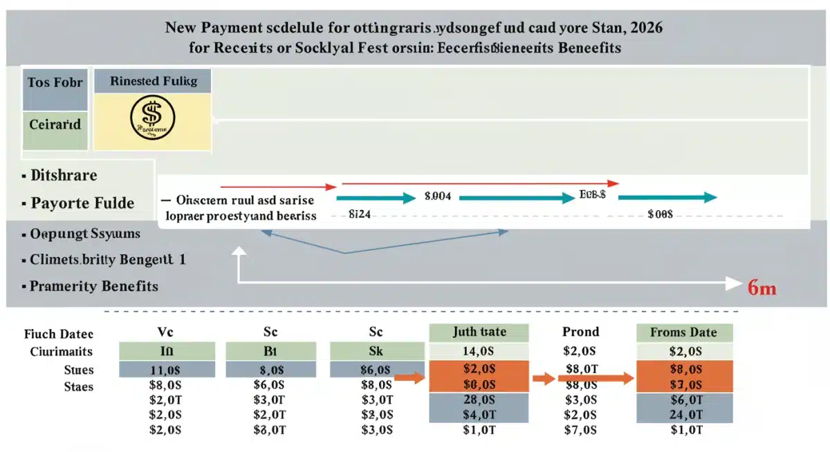 Diagram illustrating 2026 Social Security payment schedules based on birth dates