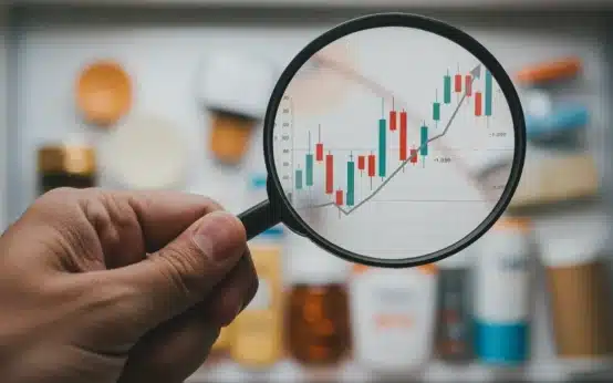 Financial graph showing rising inflation with consumer goods in background