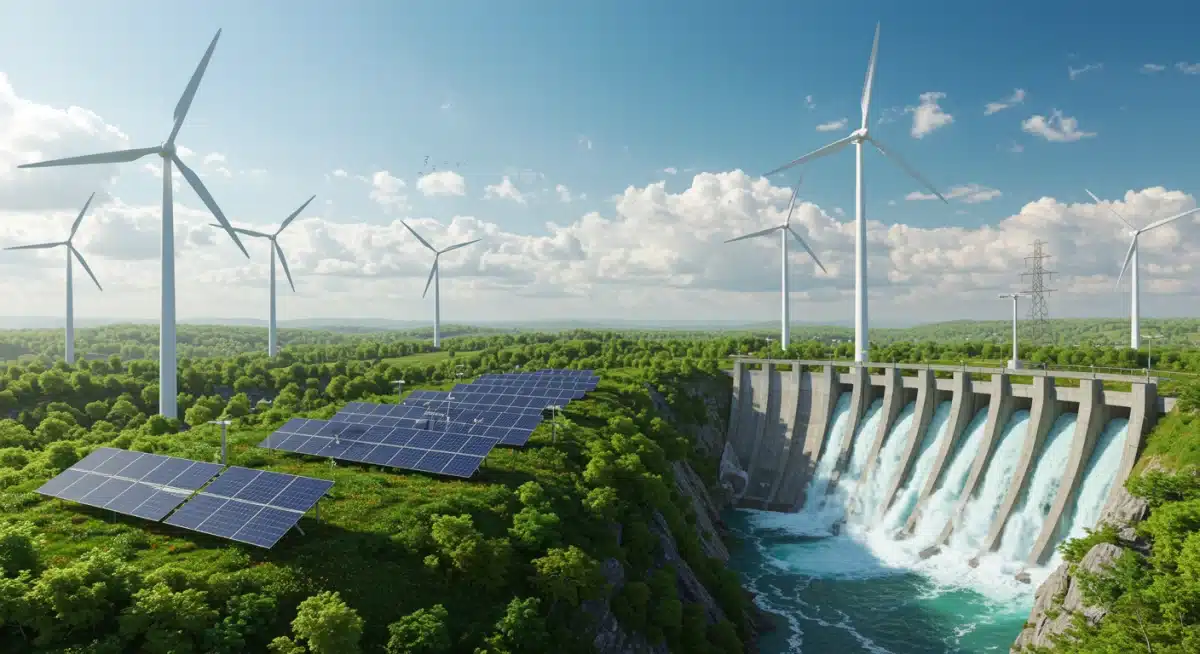 Renewable energy infrastructure integrated into a natural landscape