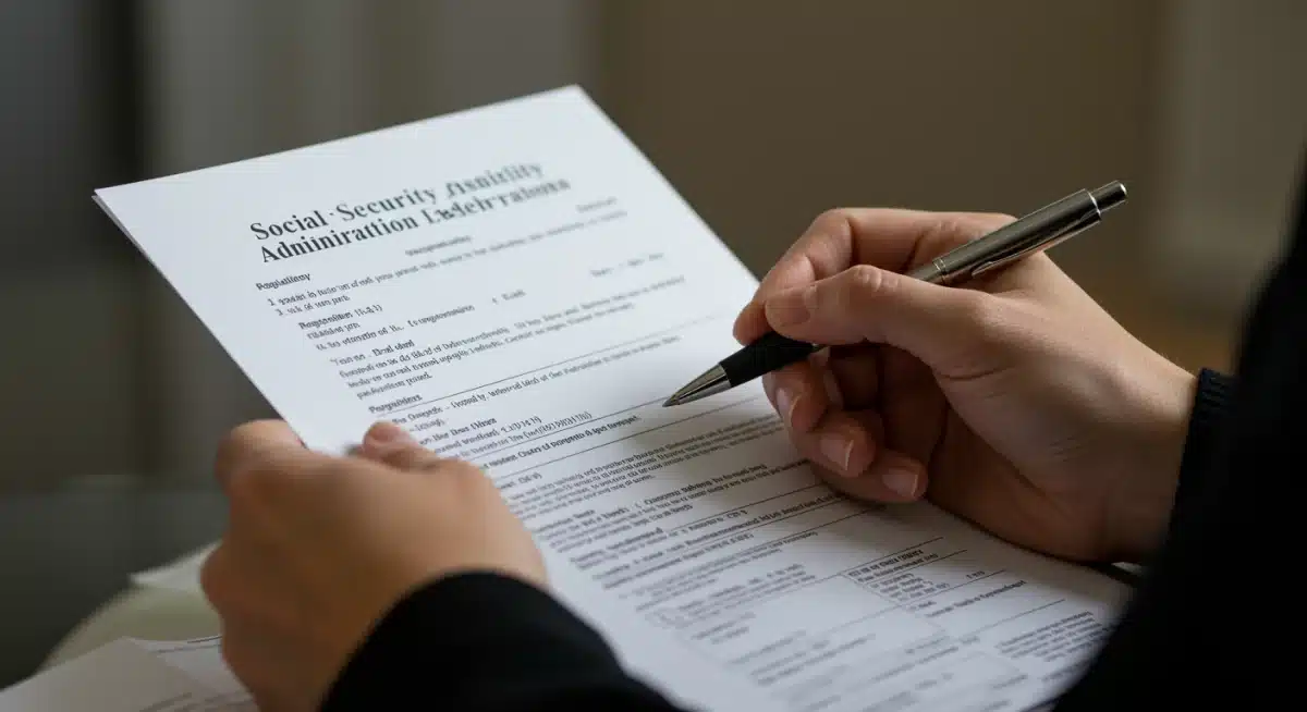 Person reviewing Social Security disability benefit documents