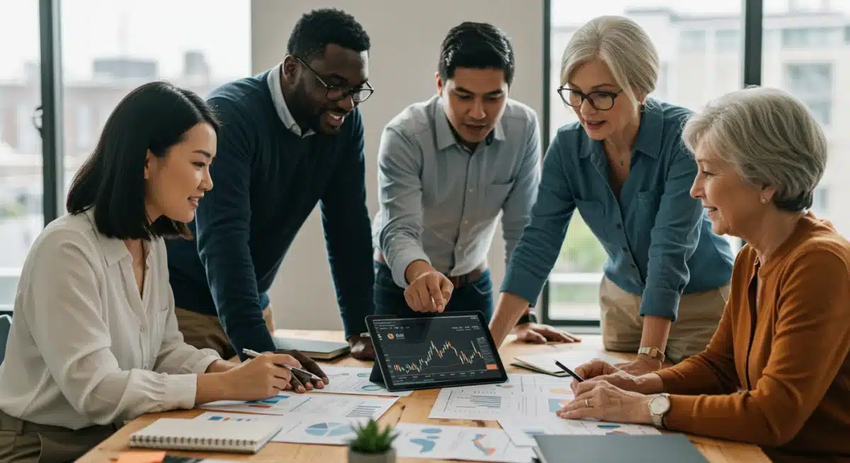 People discussing personal finance strategies based on economic forecasts.