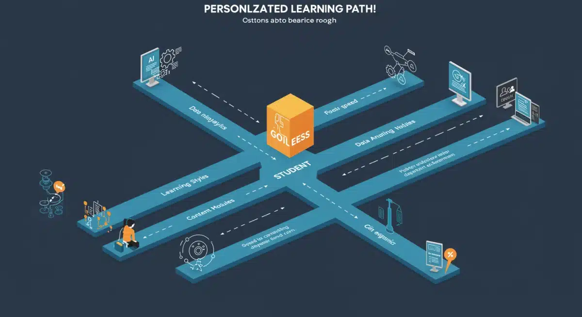 Infographic depicting personalized learning paths powered by technology.