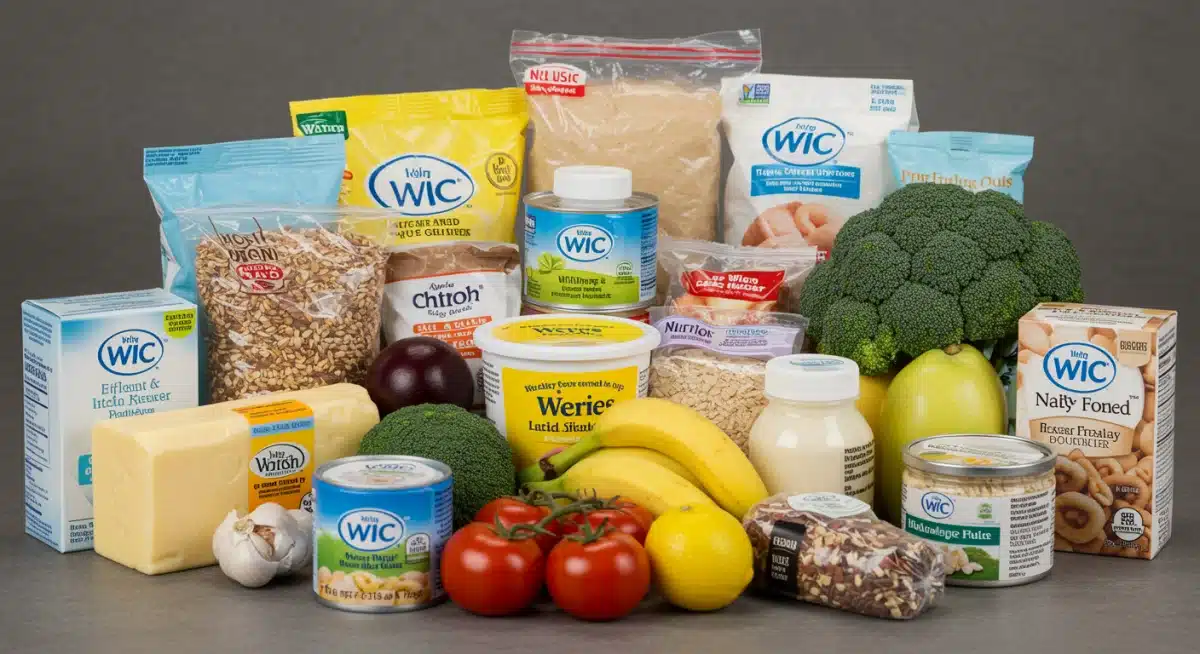 Diverse WIC food package showcasing healthy options for families