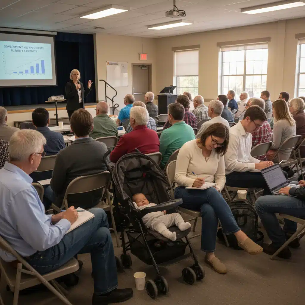 Community workshop discussing government assistance eligibility