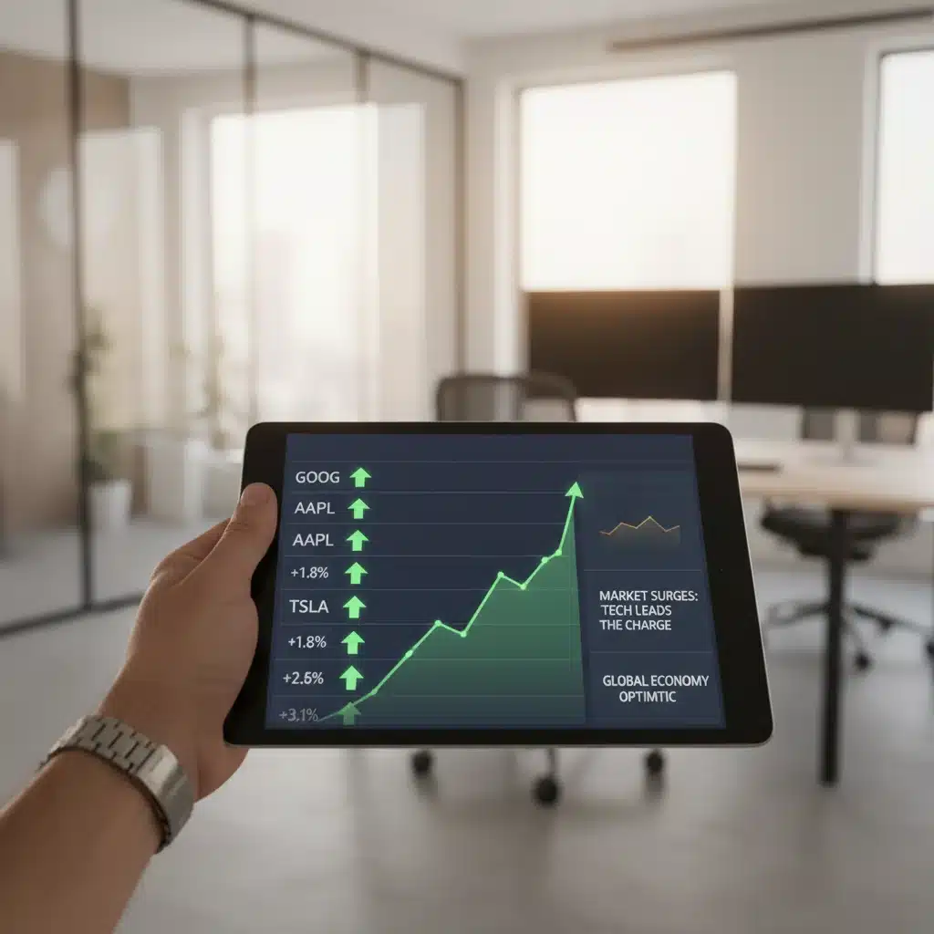 Investor analyzing stock market data on a tablet