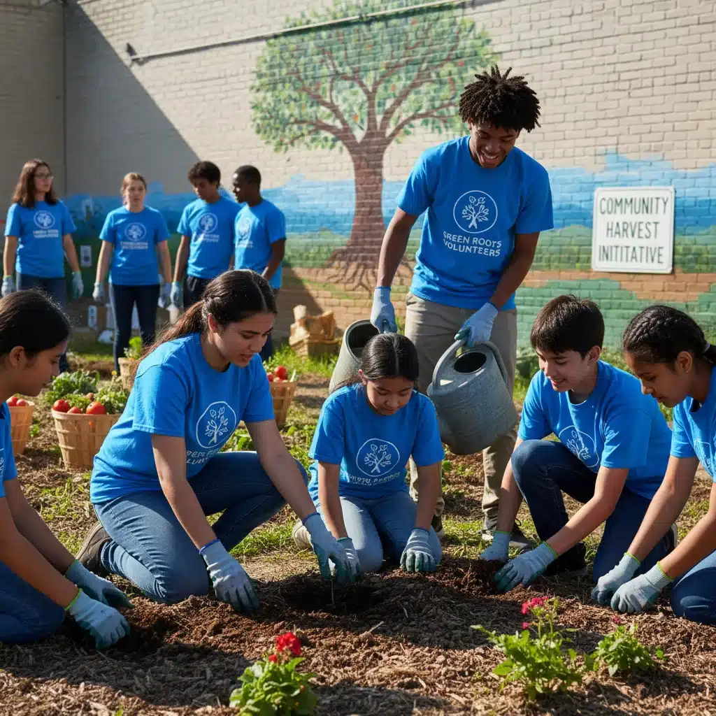 High school student engaged in a community service project.