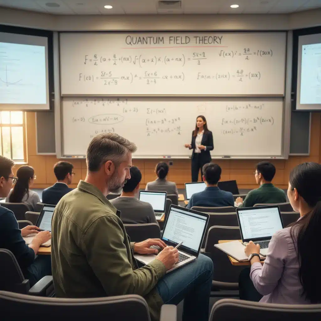 Veteran student in a lecture hall, actively learning, surrounded by peers, representing educational benefits.