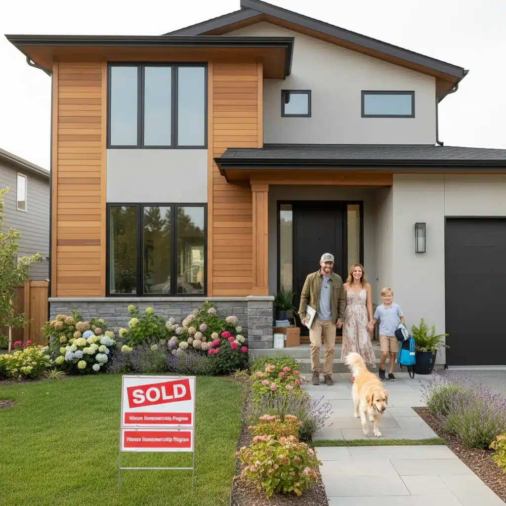 Veteran family entering their new home, symbolizing successful housing assistance.