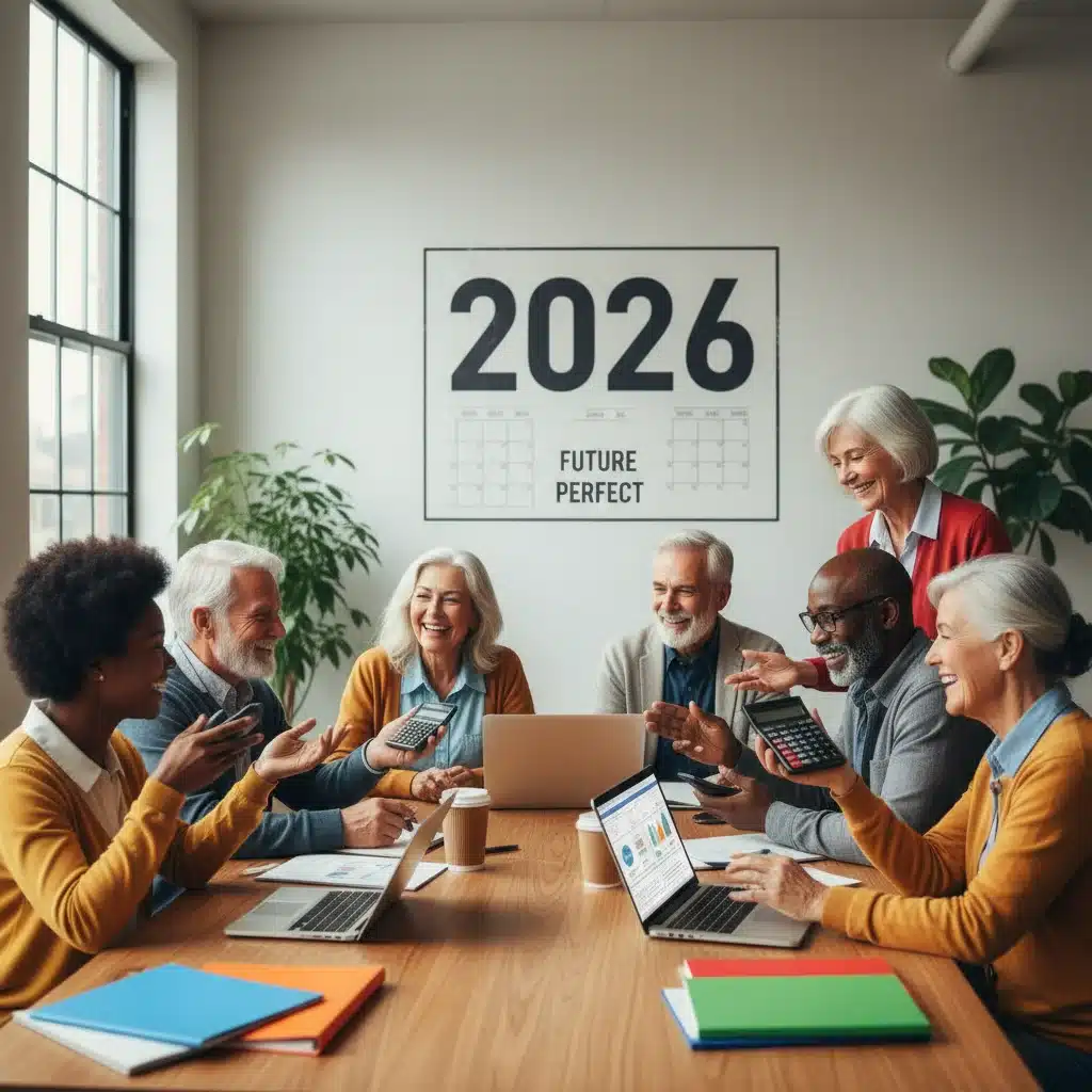 Seniors happily planning retirement finances for 2026 Social Security