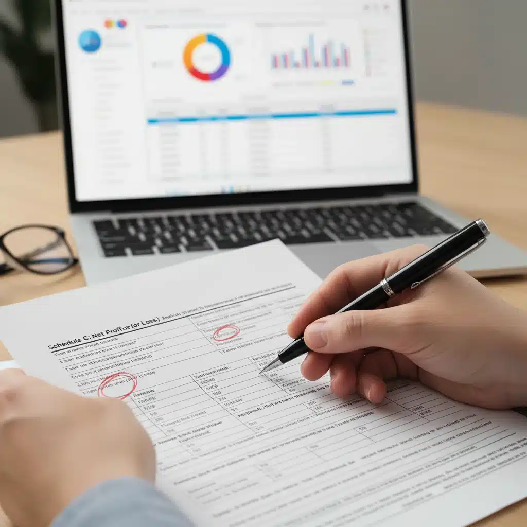 Hands reviewing tax documents for meticulous record keeping and compliance.