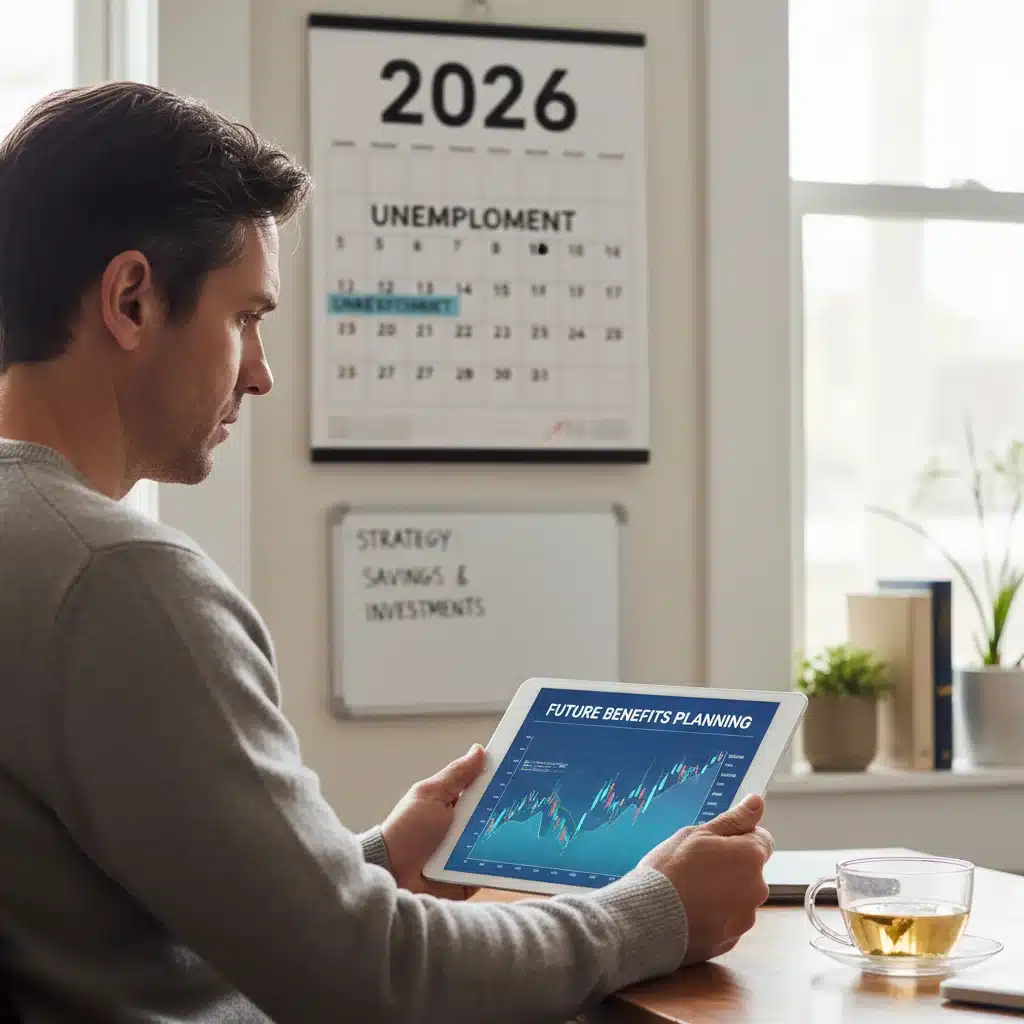 Person planning for unemployment benefits 2026 on tablet
