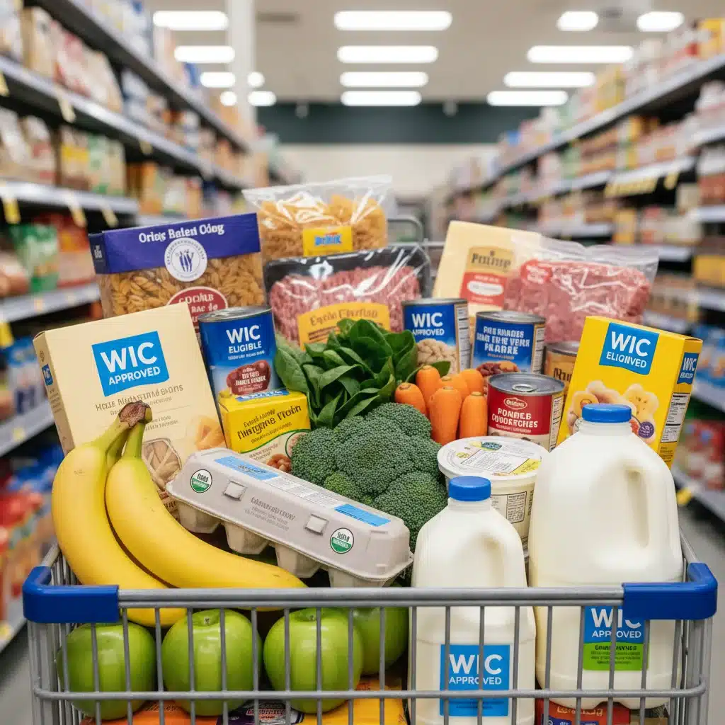 Shopping cart with WIC approved healthy foods