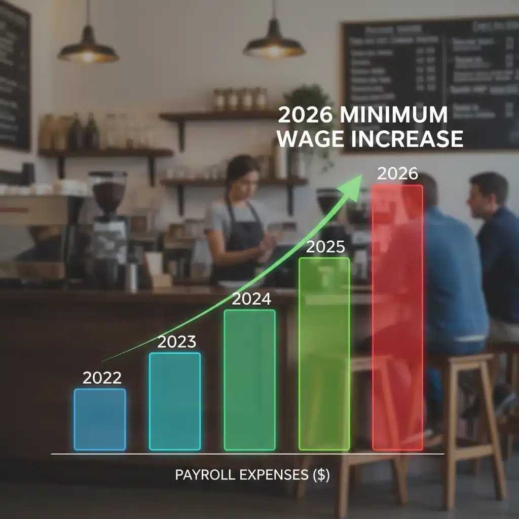 Chart illustrating increasing labor costs due to 2026 minimum wage hike
