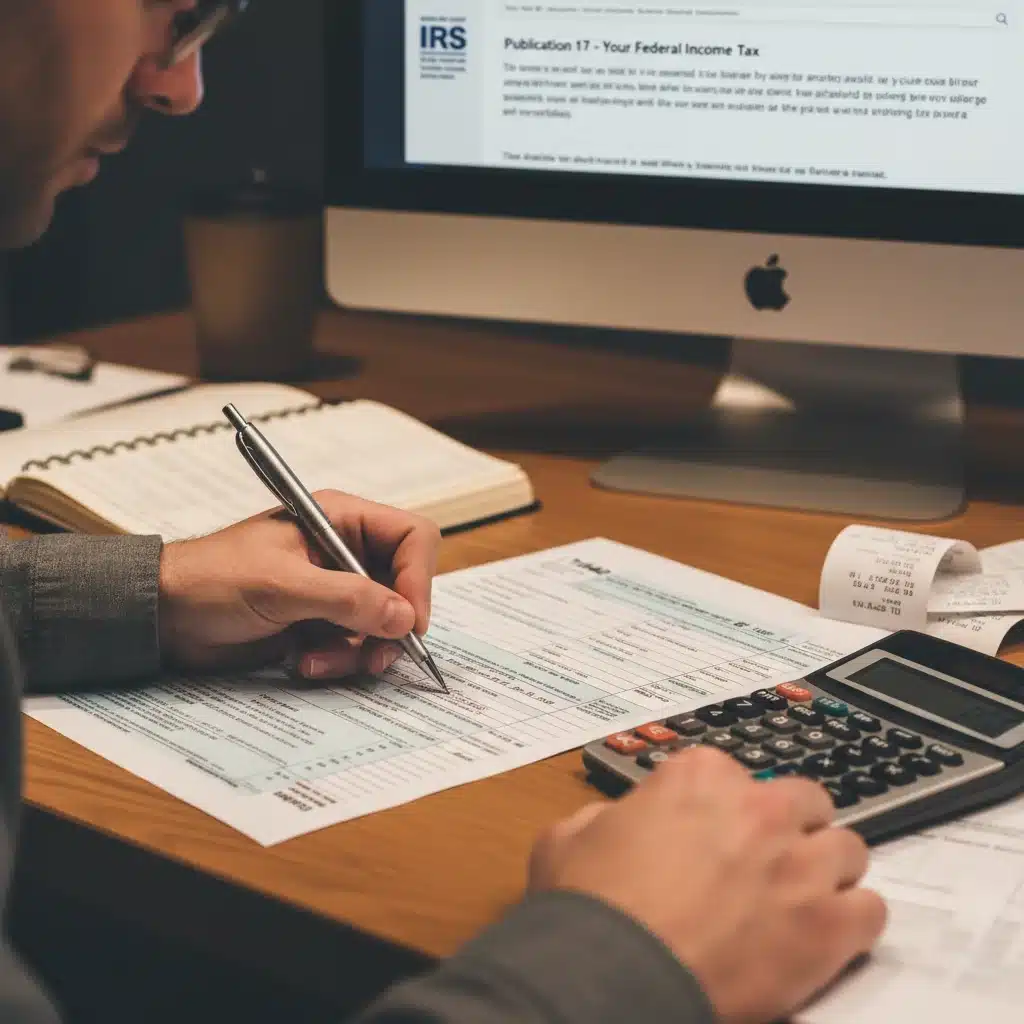 Person meticulously filling out tax forms, highlighting the importance of accurate EITC application.