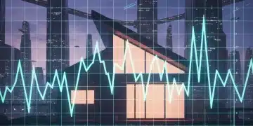 Graph showing fluctuating interest rates impacting a house, symbolizing mortgage changes in 2026.