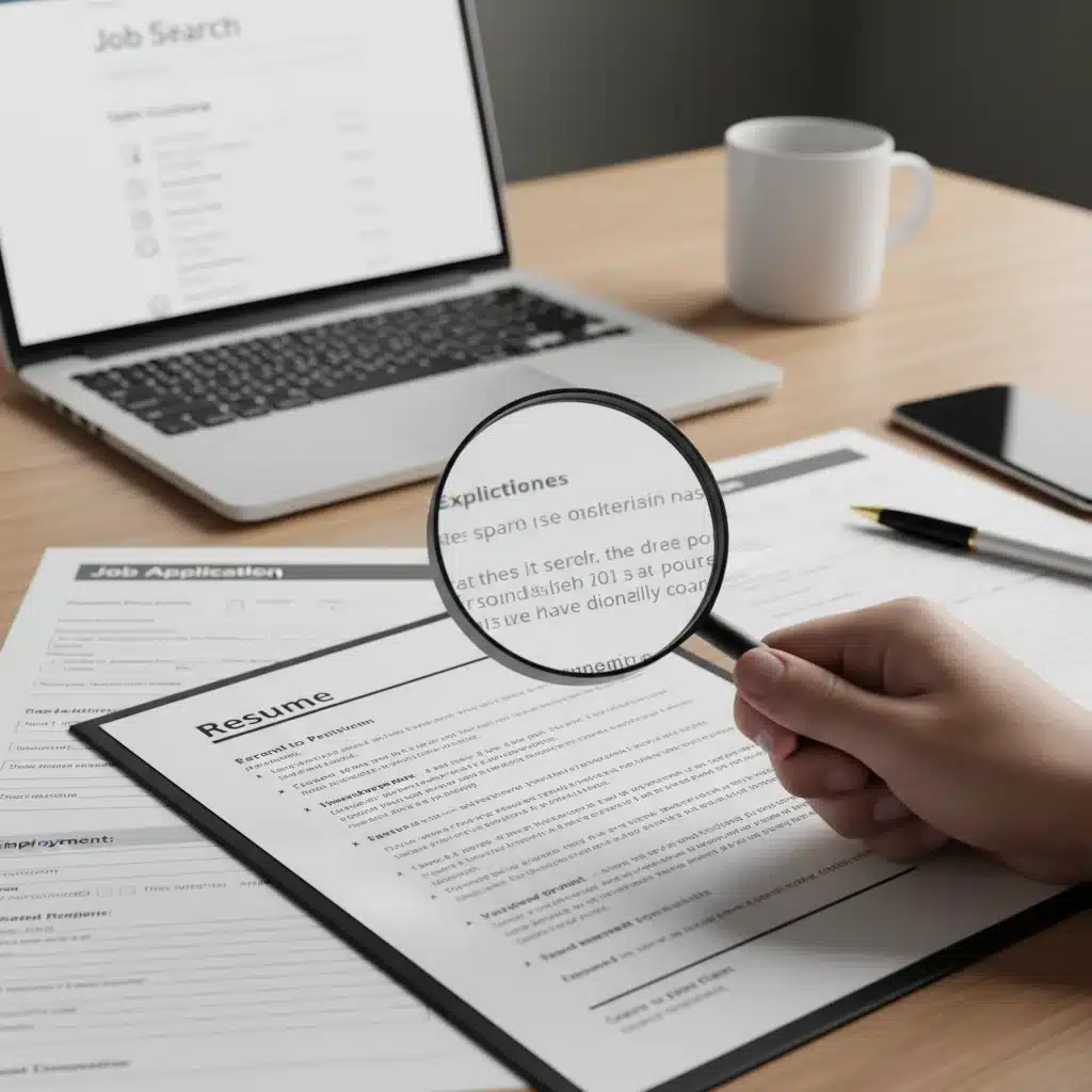 Person reviewing a resume, symbolizing active job search and career planning.