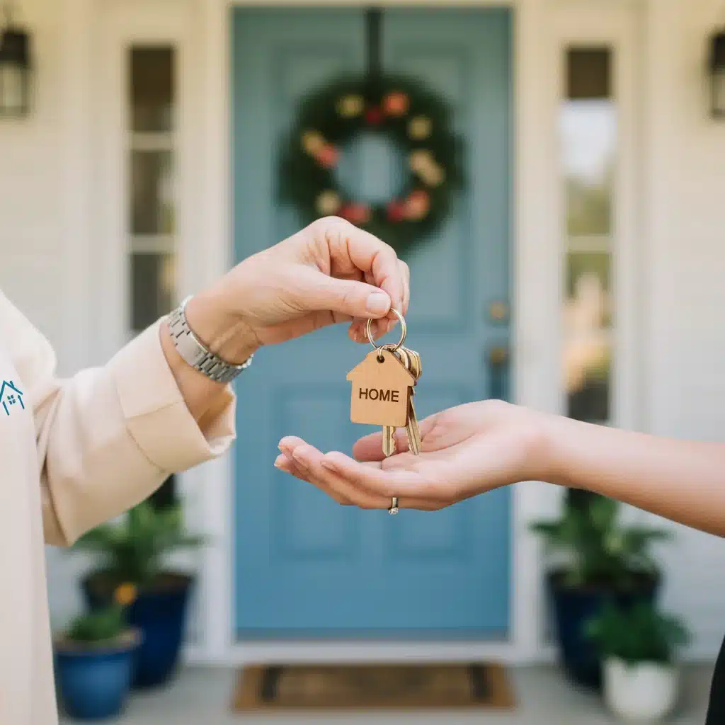 Hands exchanging keys, symbolizing successful housing placement through assistance programs.
