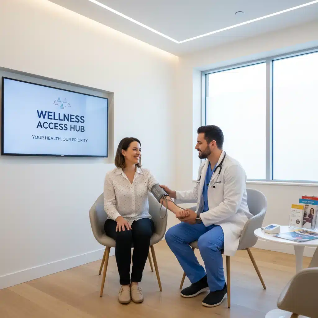 Patient receiving medical care in clinic