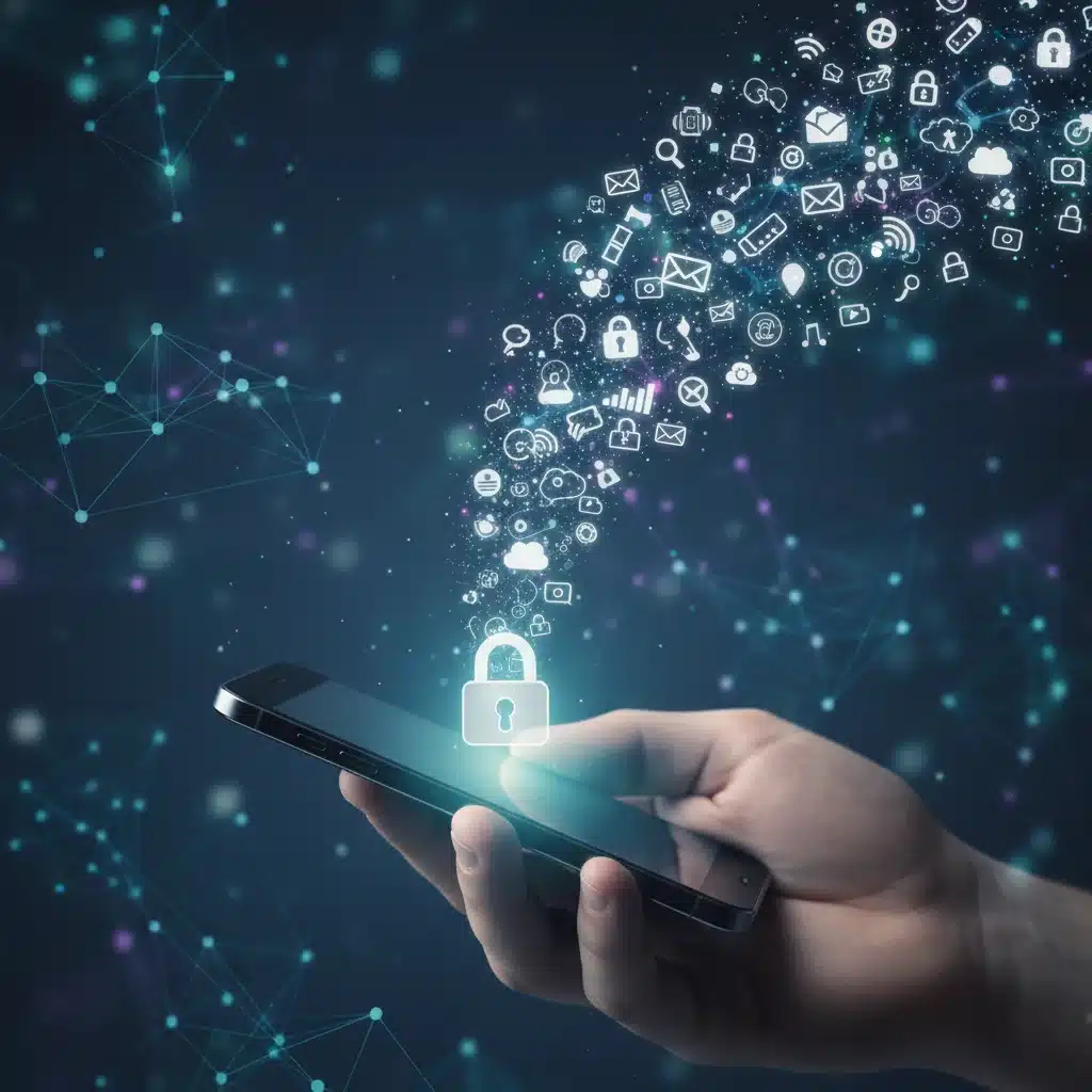 Smartphone user navigating apps, illustrating digital footprint and data trails