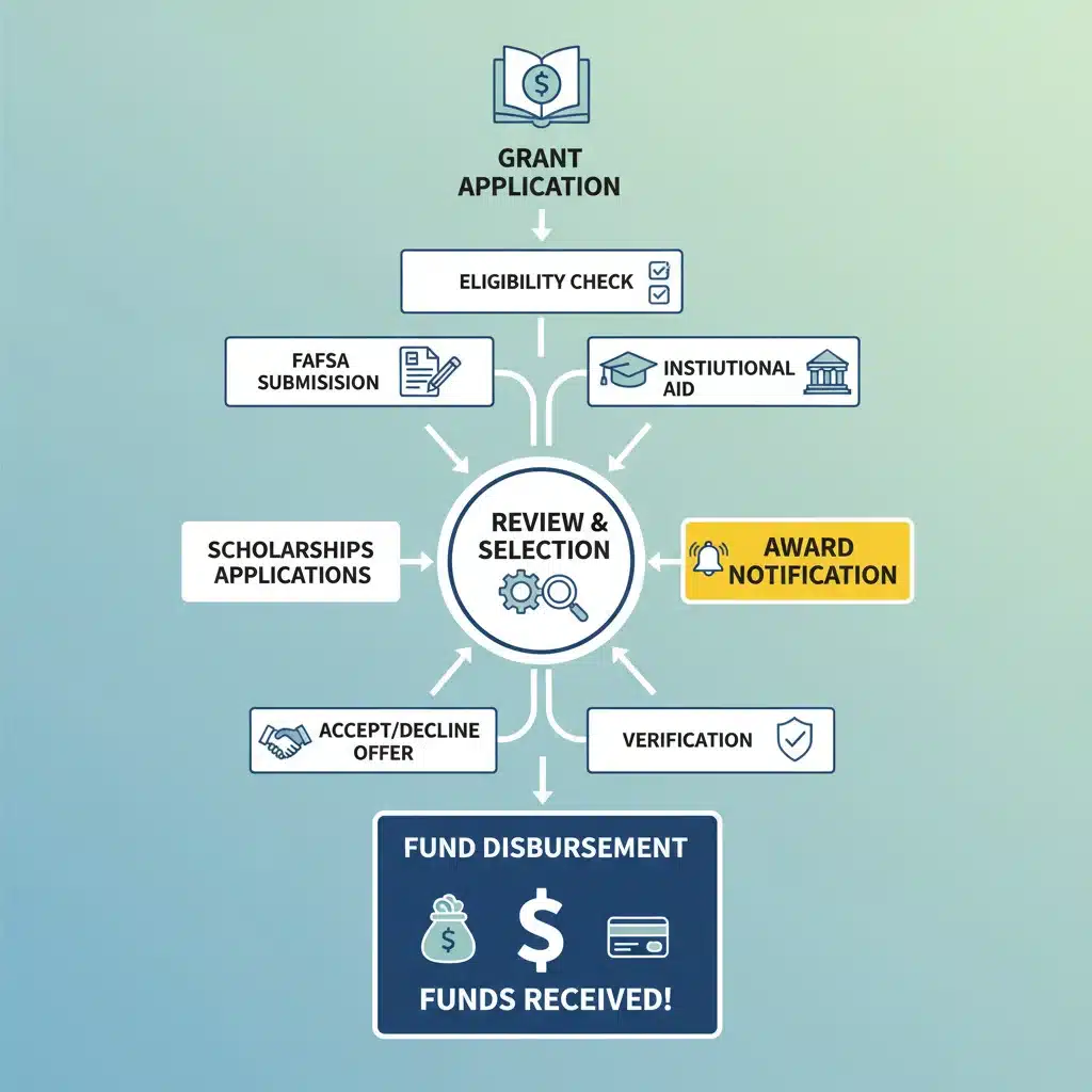 Visual representation of the federal grant funding journey