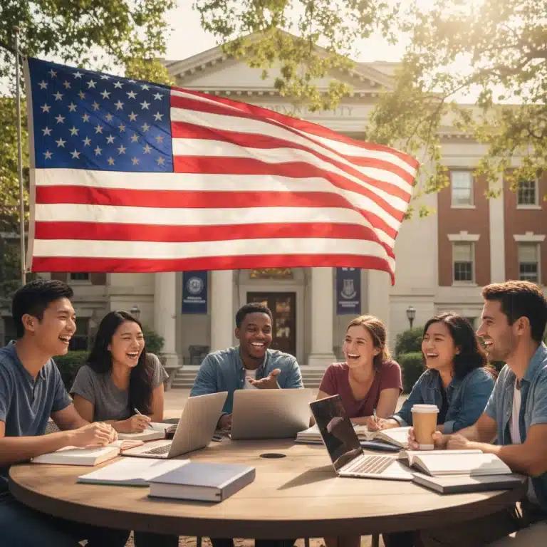 Students celebrating success with federal grants for higher education