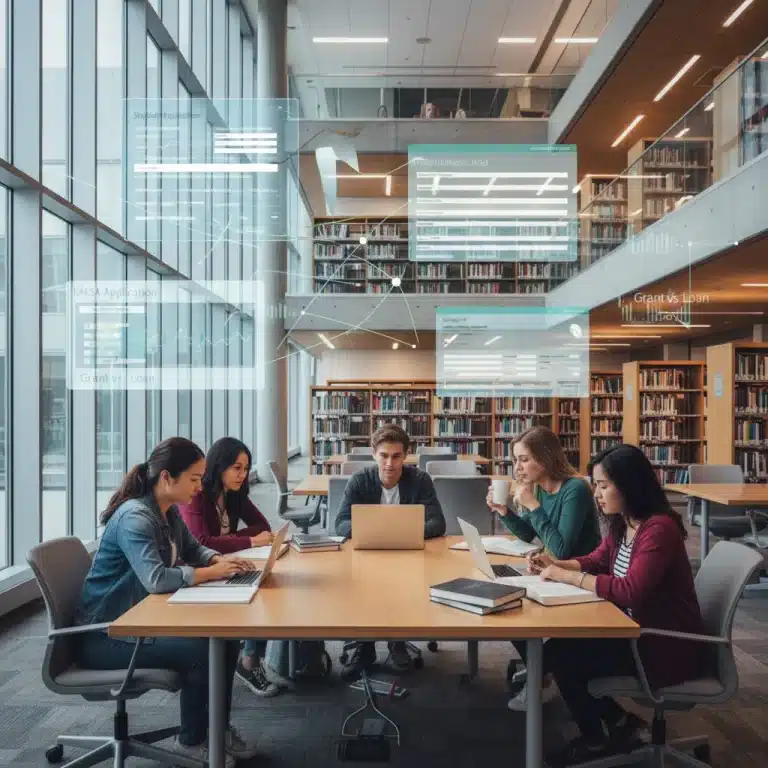 Students preparing FAFSA applications for 2026 financial aid