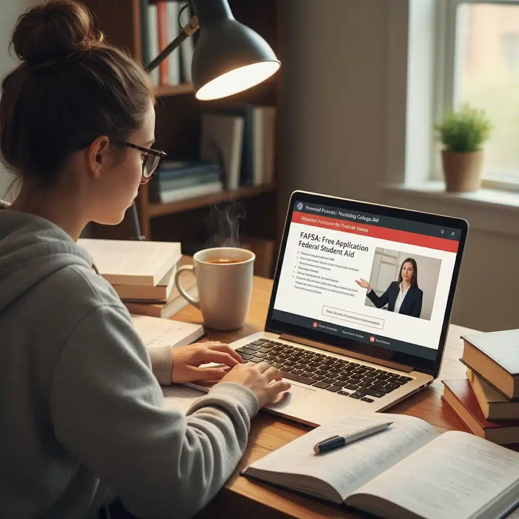 Student attending virtual FAFSA workshop